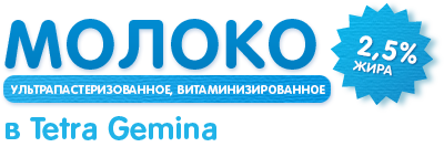 Молоко 2,5% жира в Tetra Gemina, 950 г